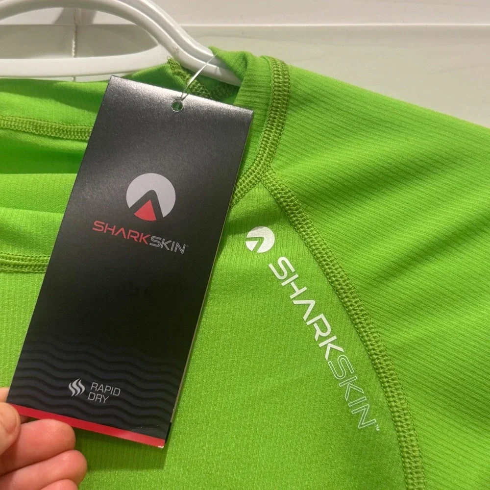 NEW Sharkskin Rapid‎ Dry Rash Guard XXS Lime Green Long Sleeve UPF 50+ Sun Shirt
